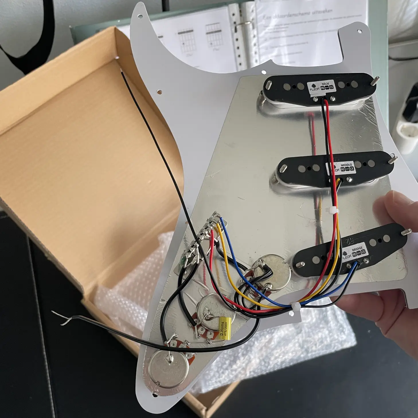 Pickguard wires