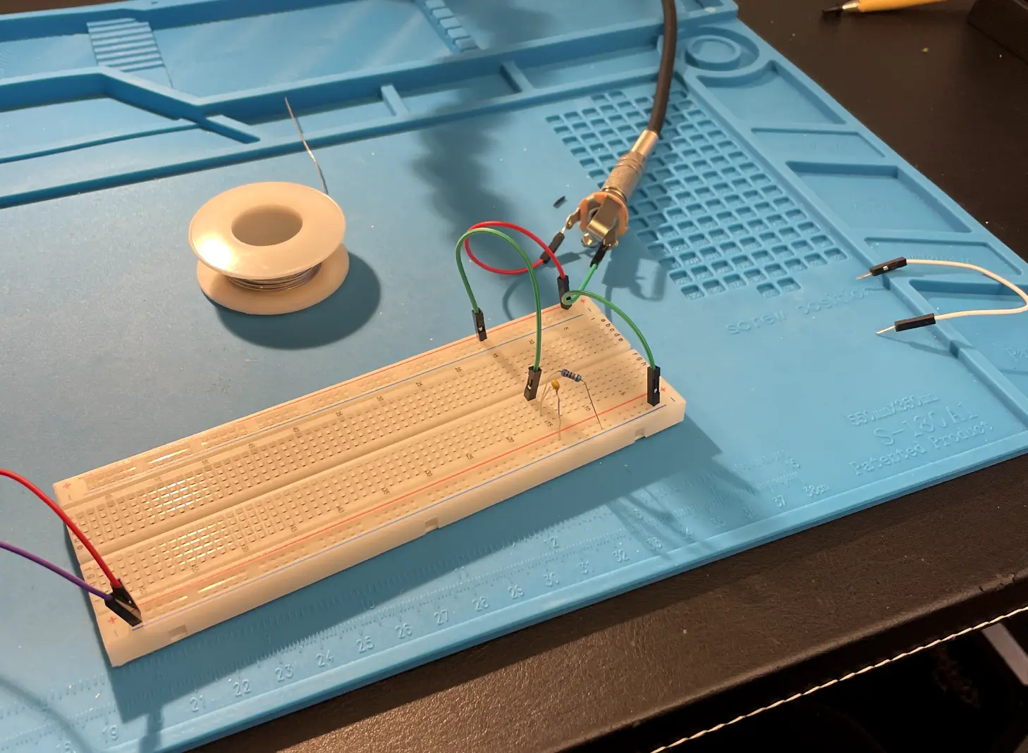 Testing circuit on a breadboard